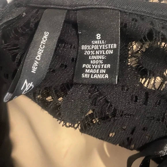 BLACK NEW DIRECTIONS LACE DRESS LINED SIZE 8👗 - Picture 5 of 6